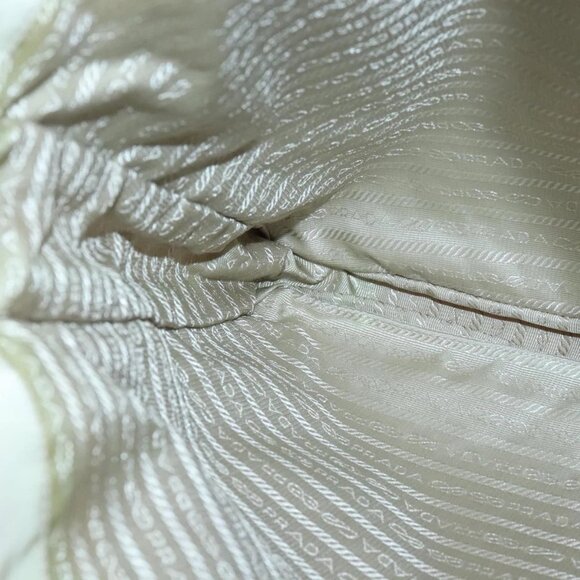 PRADA Tote Bag Nylon White Silver Auth 99539 - Picture 12 of 16